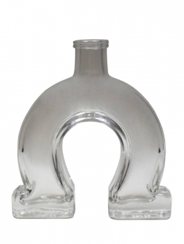 Omega/Hufeisenflasche 100ml weiss, Mündung 15mm  Lieferung ohne Verschluss, bei Bedarf bitte separat bestellen!